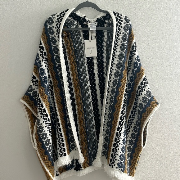 Cocogio Boho Knit Wool Open Cardigan NWT One Size - Picture 2 of 8